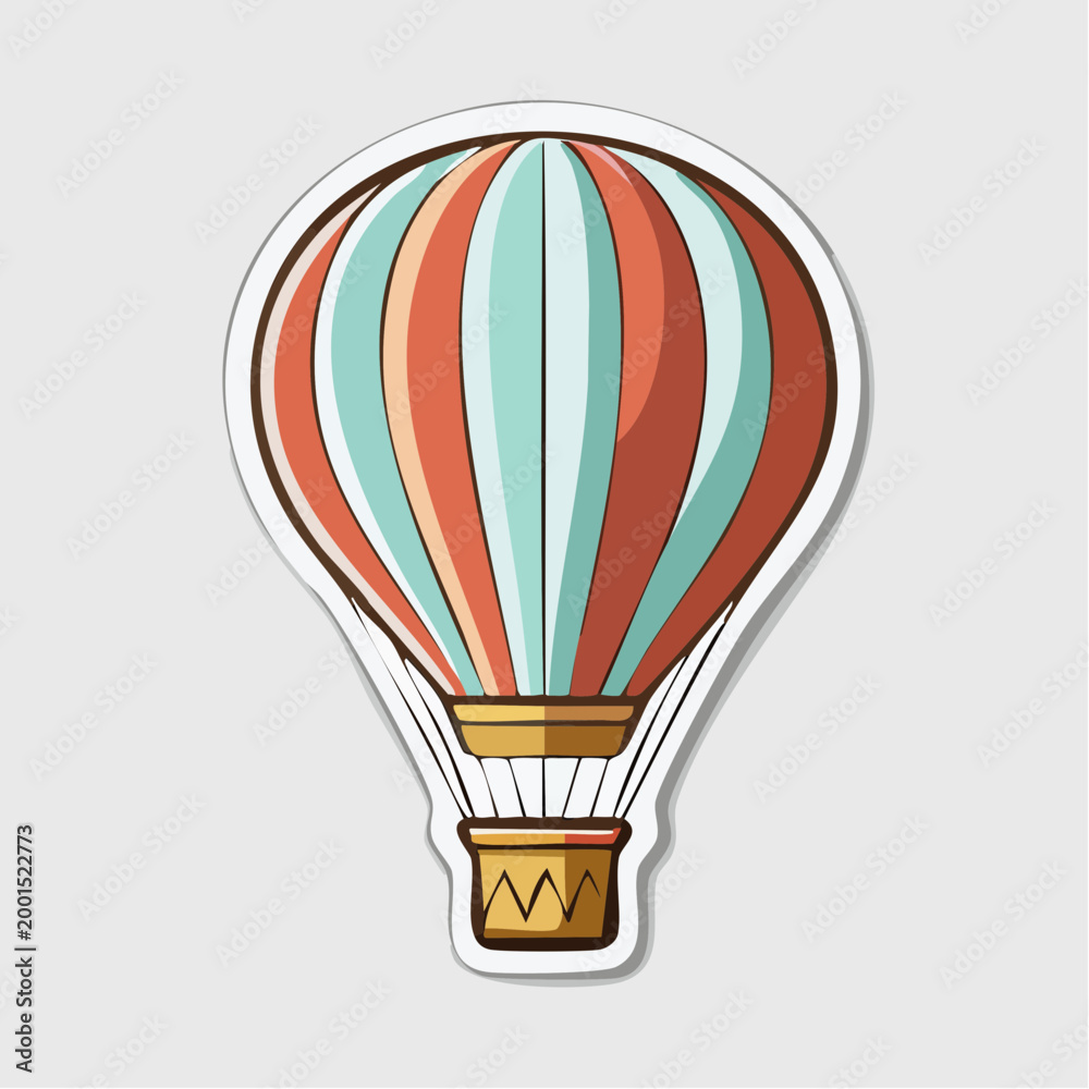 Naklejka premium Vintage Hot Air Balloon Illustration