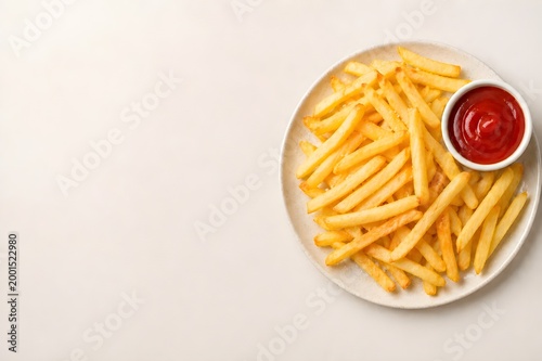French fries with tomato sauce
