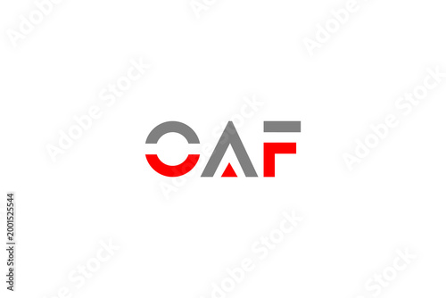 Free Download OAF Logo in Red and Gray Geometric Shapes for Modern Minimalist Brand Identity - GFXLoad