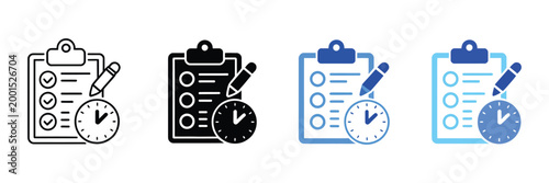 Task List Icon Set Multiple Style Collection, To Do Checklist and Productivity Icons in Flat, Line, and Solid Styles, Task Management, Planning, and Workflow Vector Illustration Pack