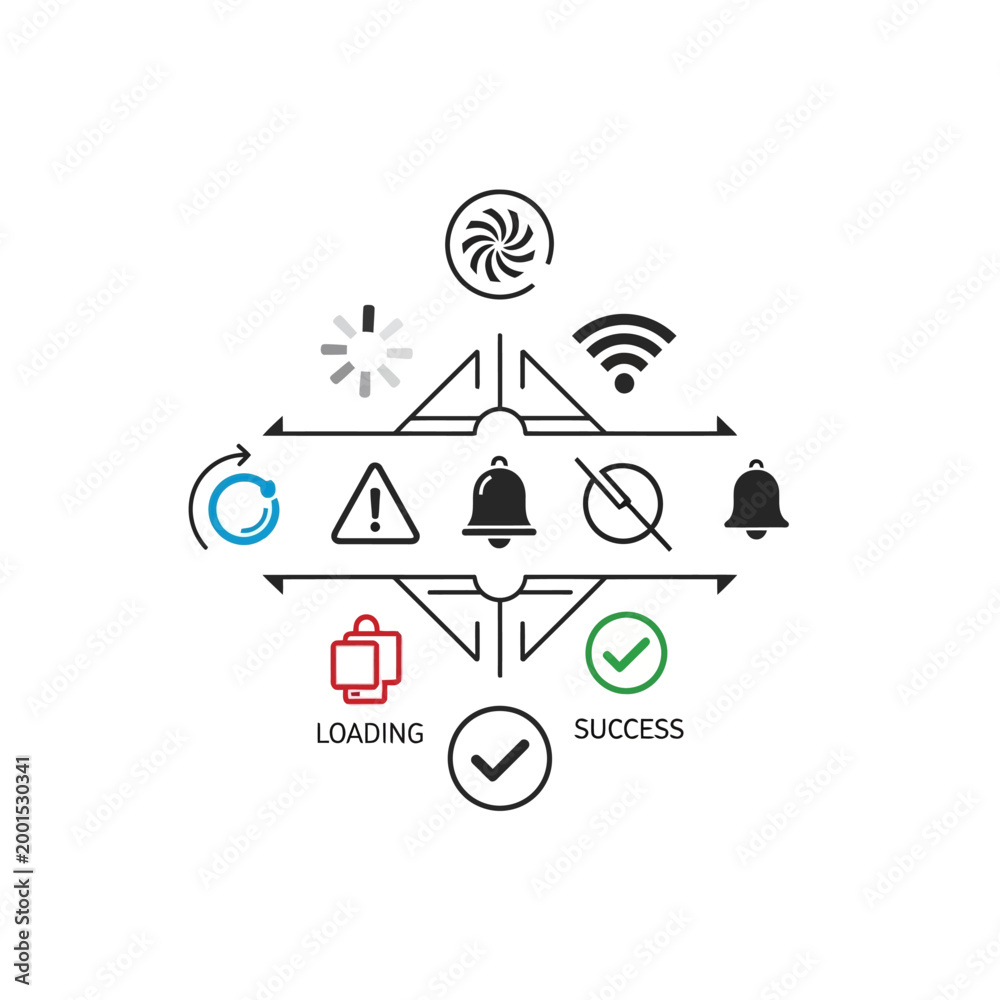 Fototapeta premium A flowchart of loading and success process.