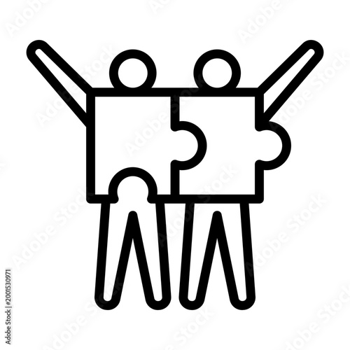 Partnership Icon - Black Outline