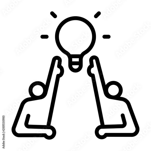 Brainstorming Icon - Black Outline