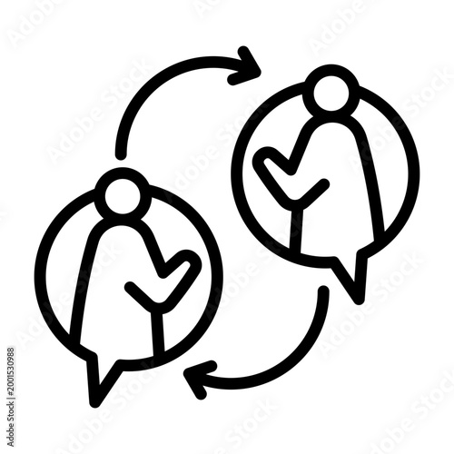 Communication Icon - Black Outline