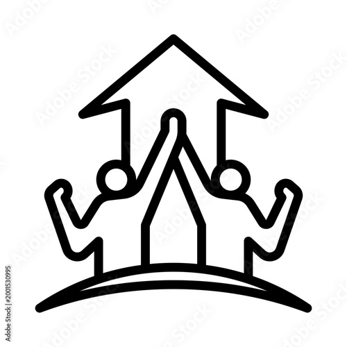 Cooperation Icon - Black Outline