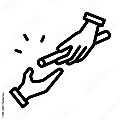 Delegation Icon - Black Outline