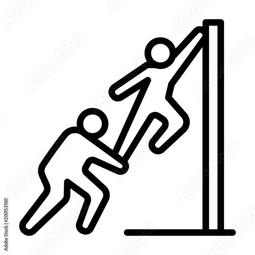 Support Icon - Black Outline