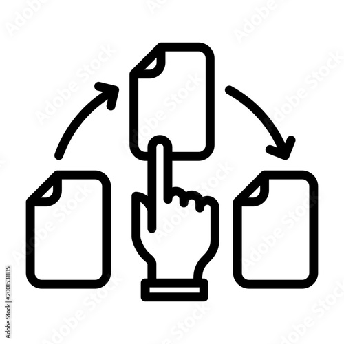Task Management Icon - Black Outline