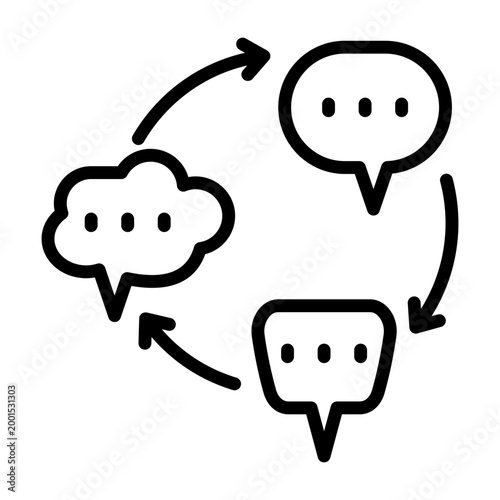 Discussion Icon - Black Outline