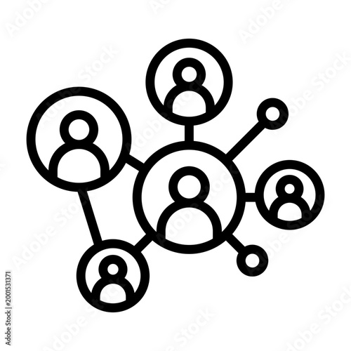 Networking Icon - Black Outline