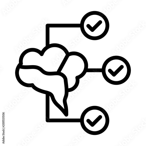 Mind Mapping Icon - Black Outline