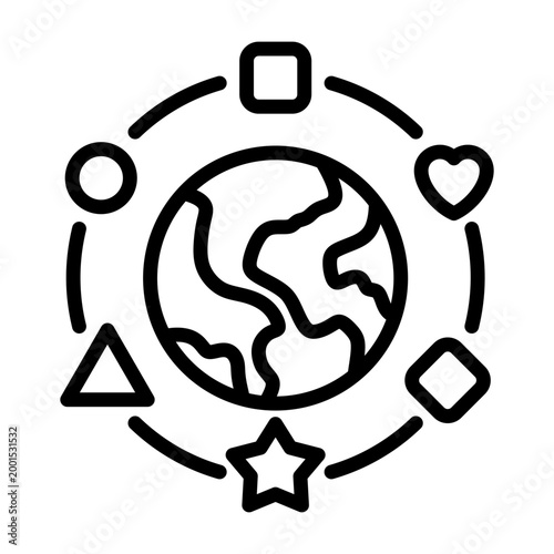 Diversity Icon - Black Outline