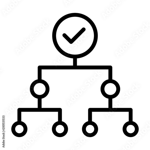 Decision Tree Icon - Black Outline