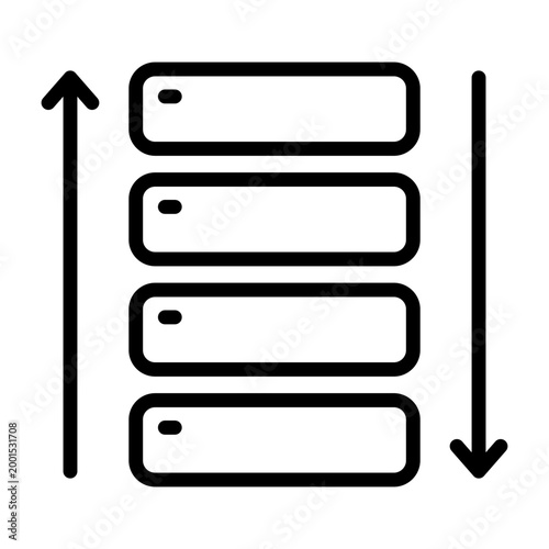 Task Prioritization Icon - Black Outline