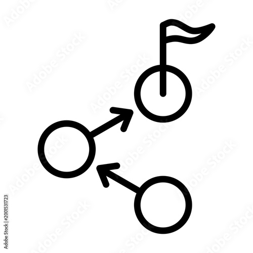 Goal Tracking Icon - Black Outline