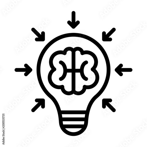 Brainstorm Session Icon - Black Outline