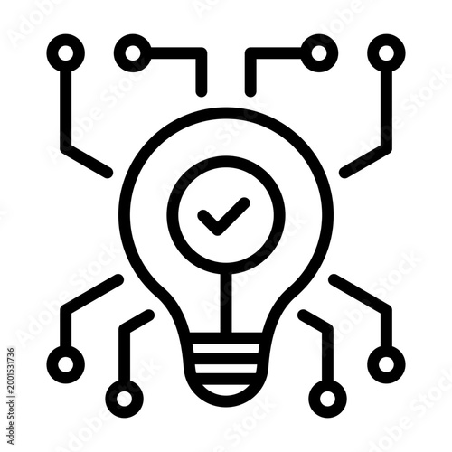 Innovation Hub Icon - Black Outline