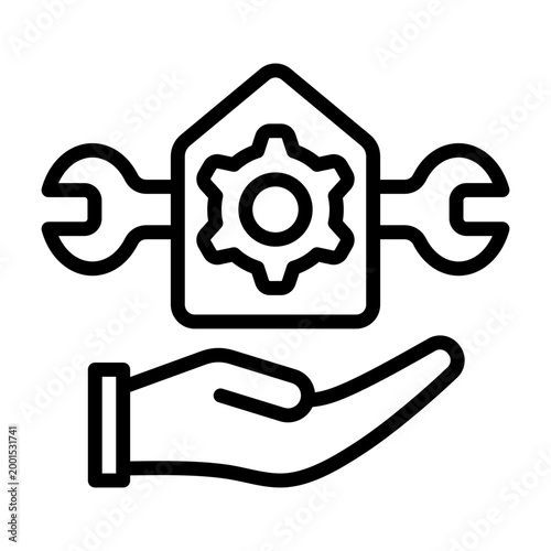 Workshop Facilitation Icon - Black Outline