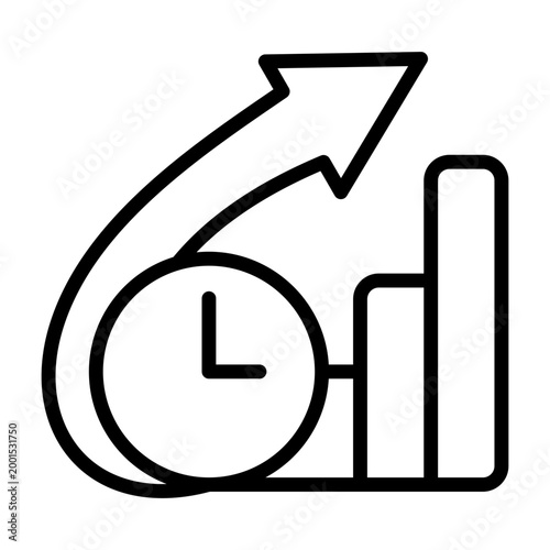 Productivity Boost Icon - Black Outline