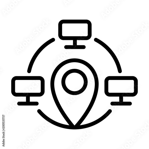 Co Working Space Icon - Black Outline