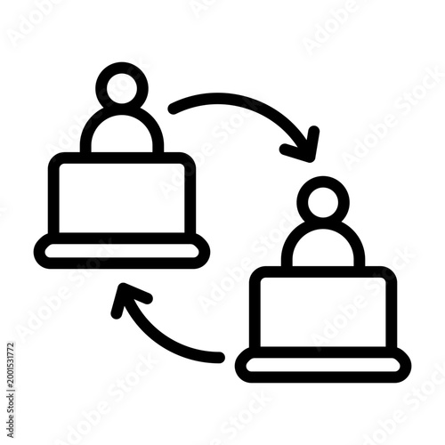 Shared Workspace Icon - Black Outline