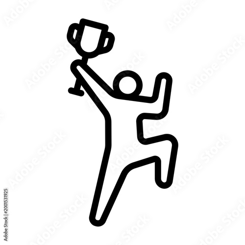 Celebrating Success Icon - Black Outline