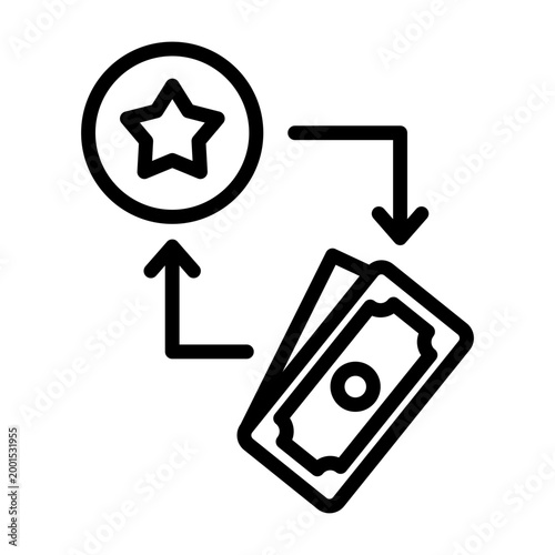 Reward System Icon - Black Outline