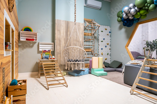 Activity playroom offering montessori toys promoting child development