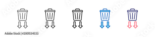 Waste Reduction Icon In 5 Different Styles Set Collection.   