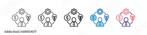 Entrepreneurship Icon In 5 Different Styles Set Collection.   