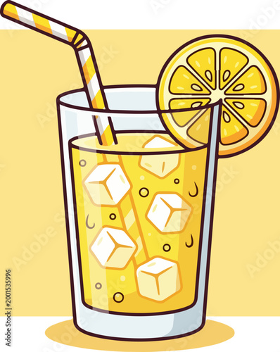 Refreshing glass of orange juice drink.