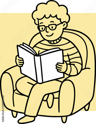 Senior man reading a book.