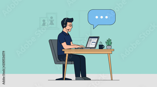 Young businesswoman sitting at a desk in a professional office typing on a laptop computer to achieve success through modern technology and internet communication