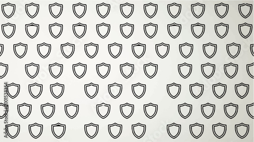 Numerous Shield Icons Arranged in a Grid Pattern, Suggesting Security and Protection