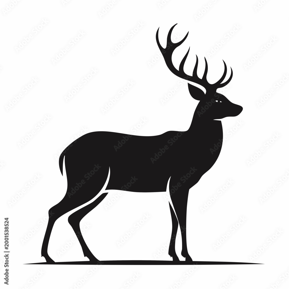 Fototapeta premium Silhouette of a majestic stag with large antlers
