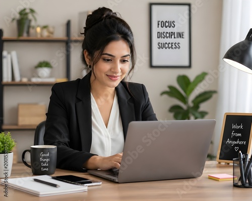 businesswoman working in office