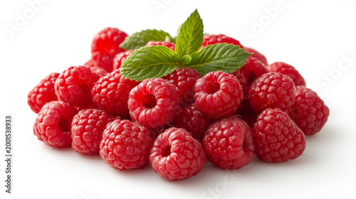 raspberry on white background