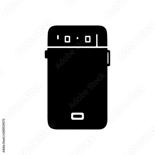 Power Bank Silhouette, Portable Charger Vector Illustration