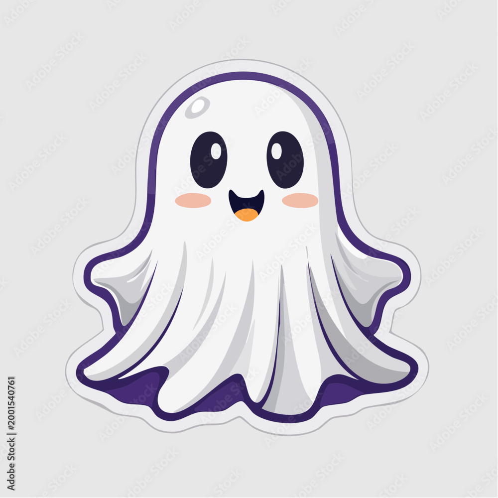 Obraz premium Cute Kawaii Ghost Character
