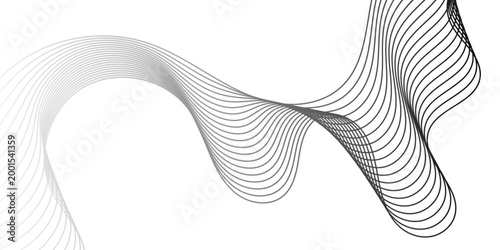 Wave line design with flowing curves, abstract dynamic lines pattern, modern minimal style vector background for creative projects.