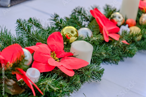 xmas party dinner foodware decoration set at the garden