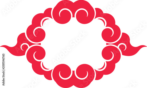 Traditional Chinese Red Cloud Frame