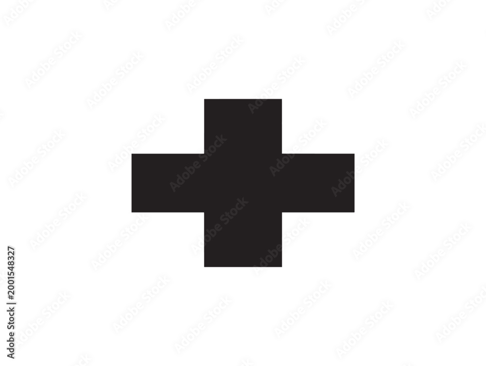 Fototapeta premium red cross medical symbol flat design vector illustration