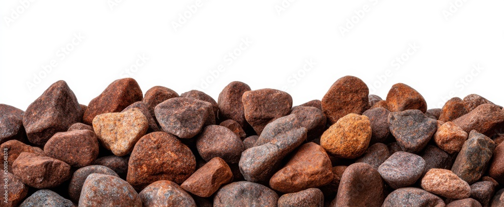 Fototapeta premium Brown pebbles and fine sand evoke tranquility and earthiness perfect for gardening and construction.