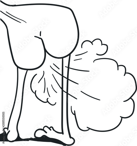 An unknown animal or person released gas very forcefully from the rear end.