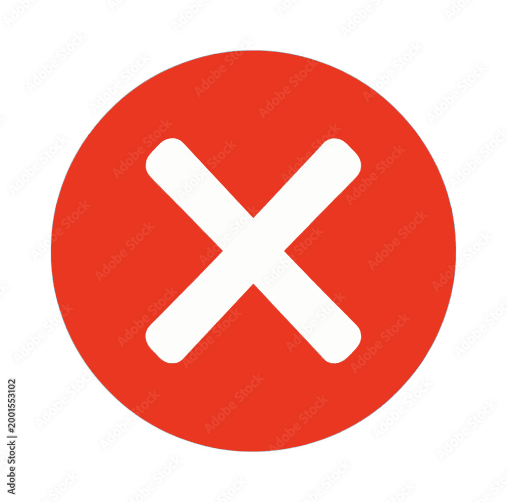 Obraz premium Red X Mark Circle Icon Symbol for Cancellation Rejection