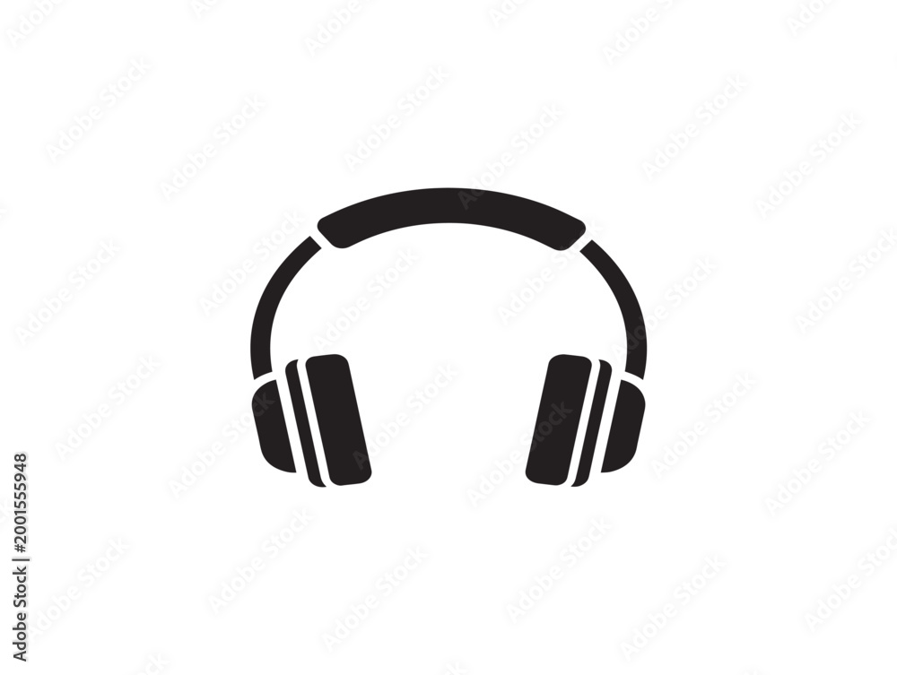 Fototapeta premium minimalist over-ear headphones flat design vector illustration