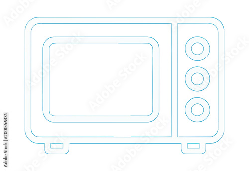 Television Set Line Icon for Digital Media Display