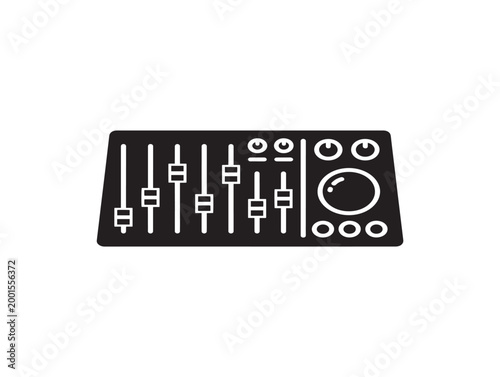 vintage audio mixing console controls vector illustration
