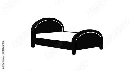 Fotografi single bed silhouette with curved headboard and footboard high quality